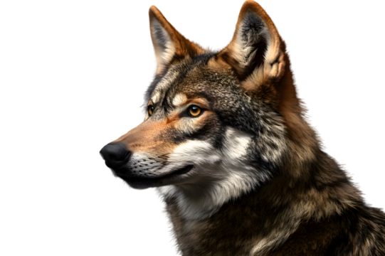 Wolf head  isolated on transparent background