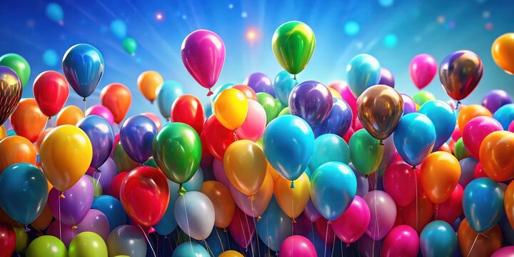 Colorful balloons floating on a background
