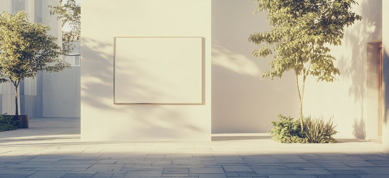 Real estate street sign or banner mockup with a For Sale message, featuring a blank space for custom design or information, set against a neutral background