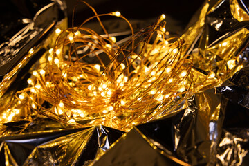 yellow lights in abstract