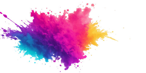 Multicolor powder explosion on White background. Colored cloud. Colorful dust explode. Paint Holi. colorful rainbow Holi paint color powder explosion with bright colors isolated white background.	