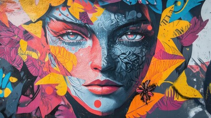 A close-up of Reykjavik's vibrant street art, showcasing a colorful and intricate mural.