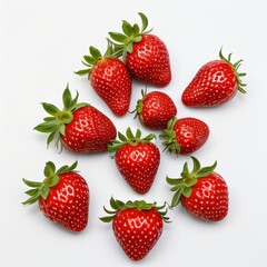 Fresh Strawberries on a Light Background