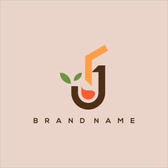 Initial letter J logo Juice symbol. Juice design element, initial Letter J logo Icon, Initial Logo Template
