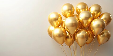 Golden balloons with copy space number 19, perfect for 19th birthday celebrations and milestone events