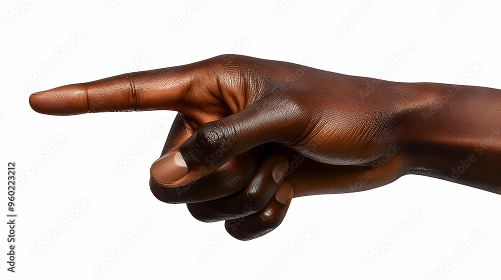 Poster a hand pointing forward, symbolizing direction or emphasis.