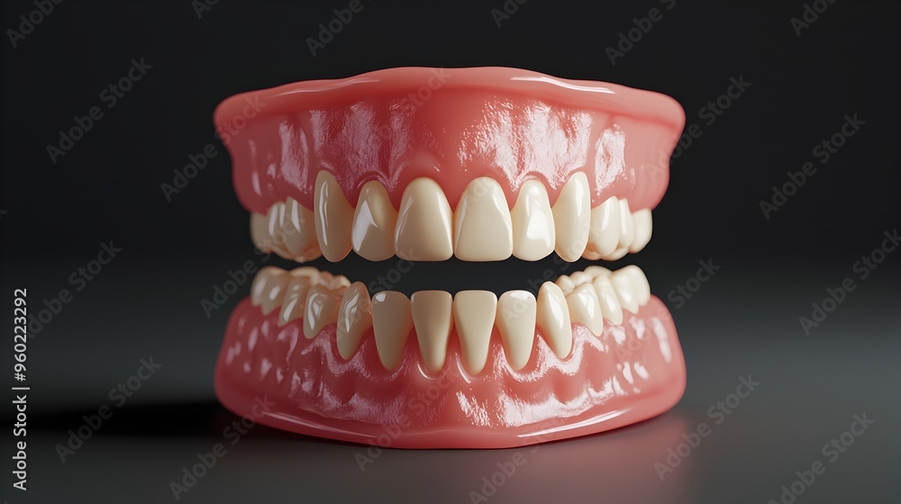 Poster detailed 3d model of complete oral scan with clear tooth and gum