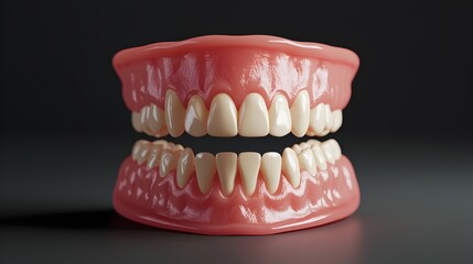 Obraz premium Detailed 3D Model of Complete Oral Scan with Clear Tooth and Gum