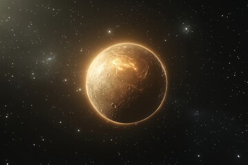Obraz premium Glowing Planet In Deep Space