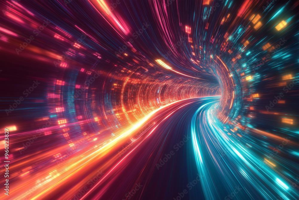 Poster abstract background light trail scurve distortionper