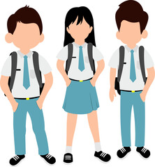 Illustration Of Asian High School Students