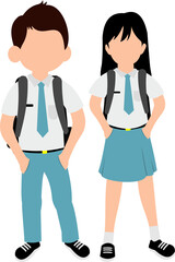 Illustration Of Asian High School Students