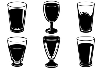 A set of black glass  silhouettes