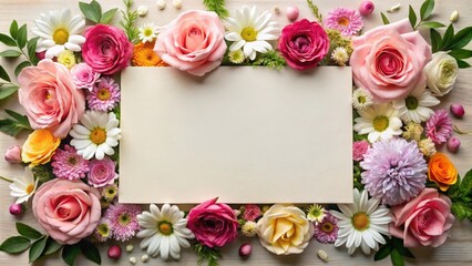 Floral card with copy space for personalized messages
