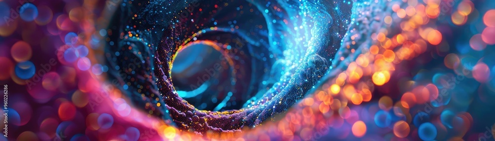 Poster a vibrant cosmic swirl of colors and light creating a mesmerizing visual experience of deep space an