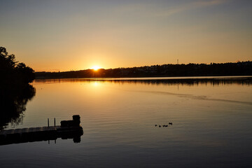 Sonnenuntergang am Möhnesee, Stockumer Damm, Kreis Soest, August 2023