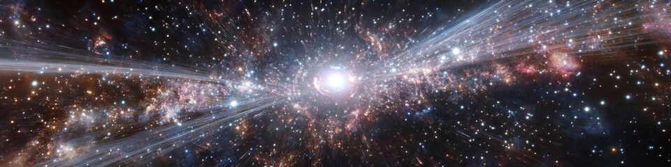 Fototapeta premium Futuristic Blue Vortex: Dynamic Visualization of Light-Speed Travel and Hyperspace Warp in Deep Space. Abstract Cosmic Swirl Representing Technological Advancement and Cultural Inclusivity. Ideal for 