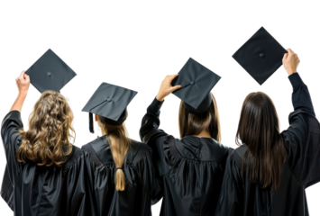 Graduates celebrating academic achievement together.