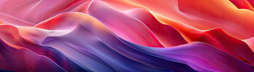 Obraz premium Abstract waves of vibrant colors blend seamlessly, creating a mesmerizing visual of flowing energy and dynamic movement.