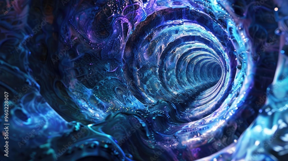 Poster a mesmerizing vortex of vibrant colors spiraling into the unknown, creating a sense of infinity and 
