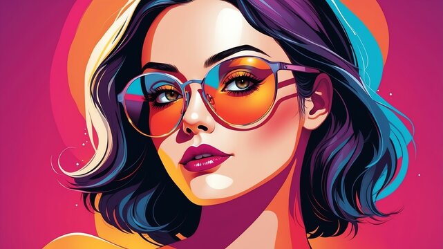 modern vector art of a confident woman background