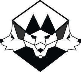 3 hand wolf  logo icon vector symbol design 