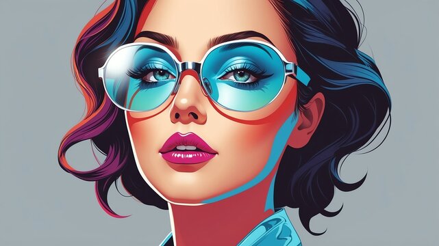 modern vector art of a confident woman background