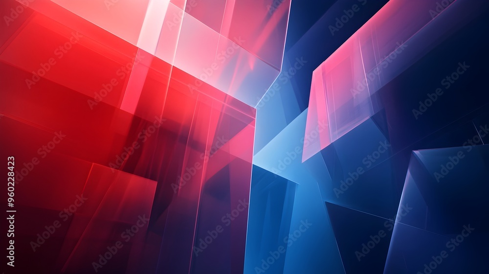Poster vibrant geometrical shapes in overlapping dynamic composition