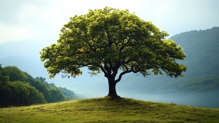 Solitary Tree on a Hillside