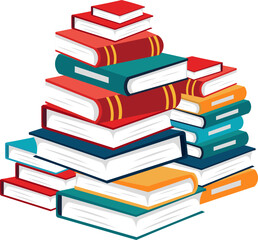 Colorful Stack Of Books Iluustration