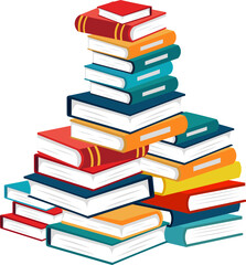 Colorful Stack Of Books Iluustration