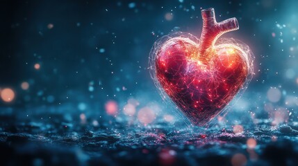 Heart Beats with medical background. Generative AI