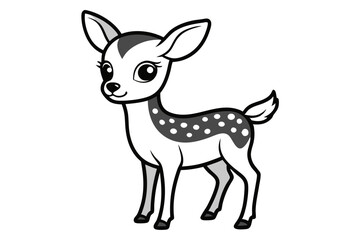 Cute baby deer icon line art Vector Art Illustration