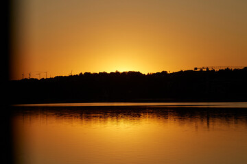 Sonnenuntergang am Möhnesee, Stockumer Damm, Kreis Soest, August 2023