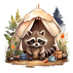 A raccoon in nature