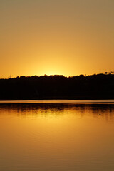 Sonnenuntergang am Möhnesee, Stockumer Damm, Kreis Soest, August 2023