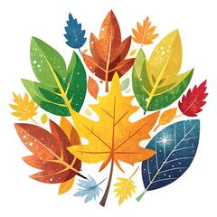Fototapeta premium A Vibrant Mosaic of Textured Fall Leaves