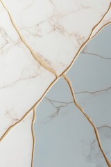 Marble tile with gold seams highlighting the art of imperfection in minimalist design