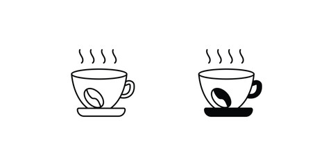 coffee mug set icon with white background vector stock illustration