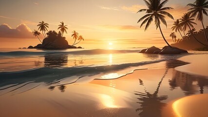 sunset on the beach