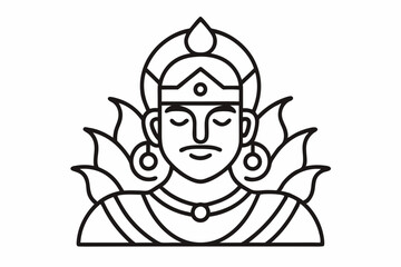 Ravana hatha Outline Icon Design illustration. Music Symbol on White background