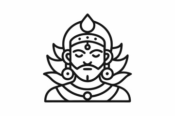 Ravana hatha Outline Icon Design illustration. Music Symbol on White background