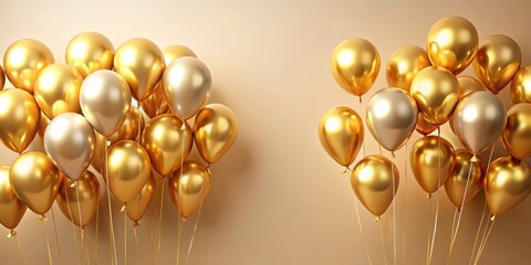 Golden balloons with copy space number 20, ideal for celebrating a milestone birthday or anniversary