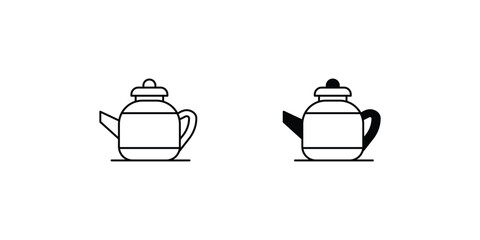 teapot set icon with white background vector stock illustration