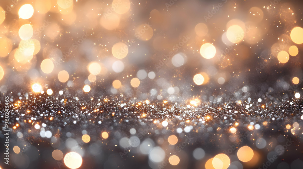 Poster a shimmering background of sparkling lights and bokeh effects.