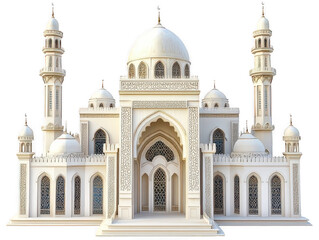 Fototapeta premium 3D mosque. Mosque Exterior mosque 