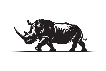 Fototapeta premium Rhinoceros vector art and illustration