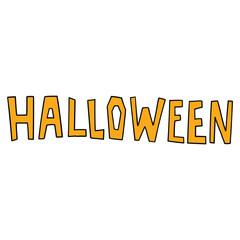 Fototapeta premium Hand drawn cartoon halloween lettering on white background.