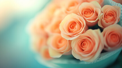 Obraz premium A bouquet of pink and white roses2