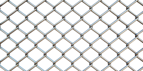 Chain link fence, cut out isolated on transparent background